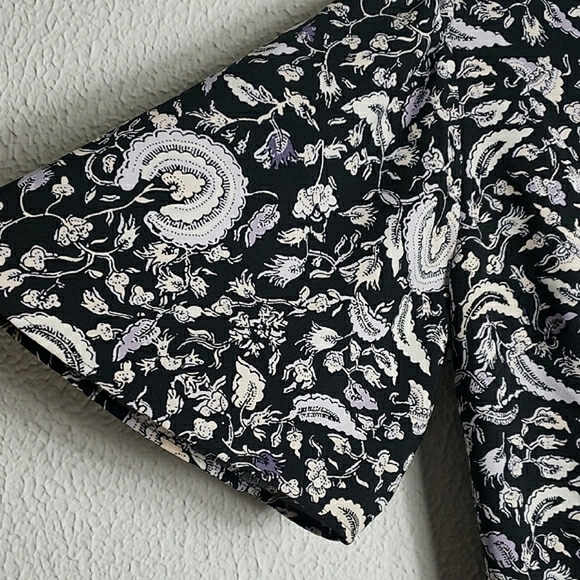 NWOT Ann Taylor Floral Midi Dress Flutter Sleeve Black White Whymsical Classic - Picture 2 of 12